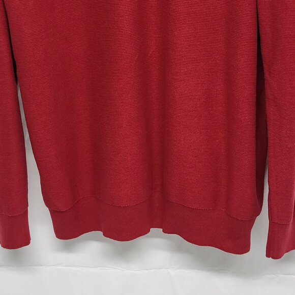 Lachlan Mens Sweater XXL British Inspired 1/4 Zip Pullover Long Sleeve Red - Picture 3 of 14